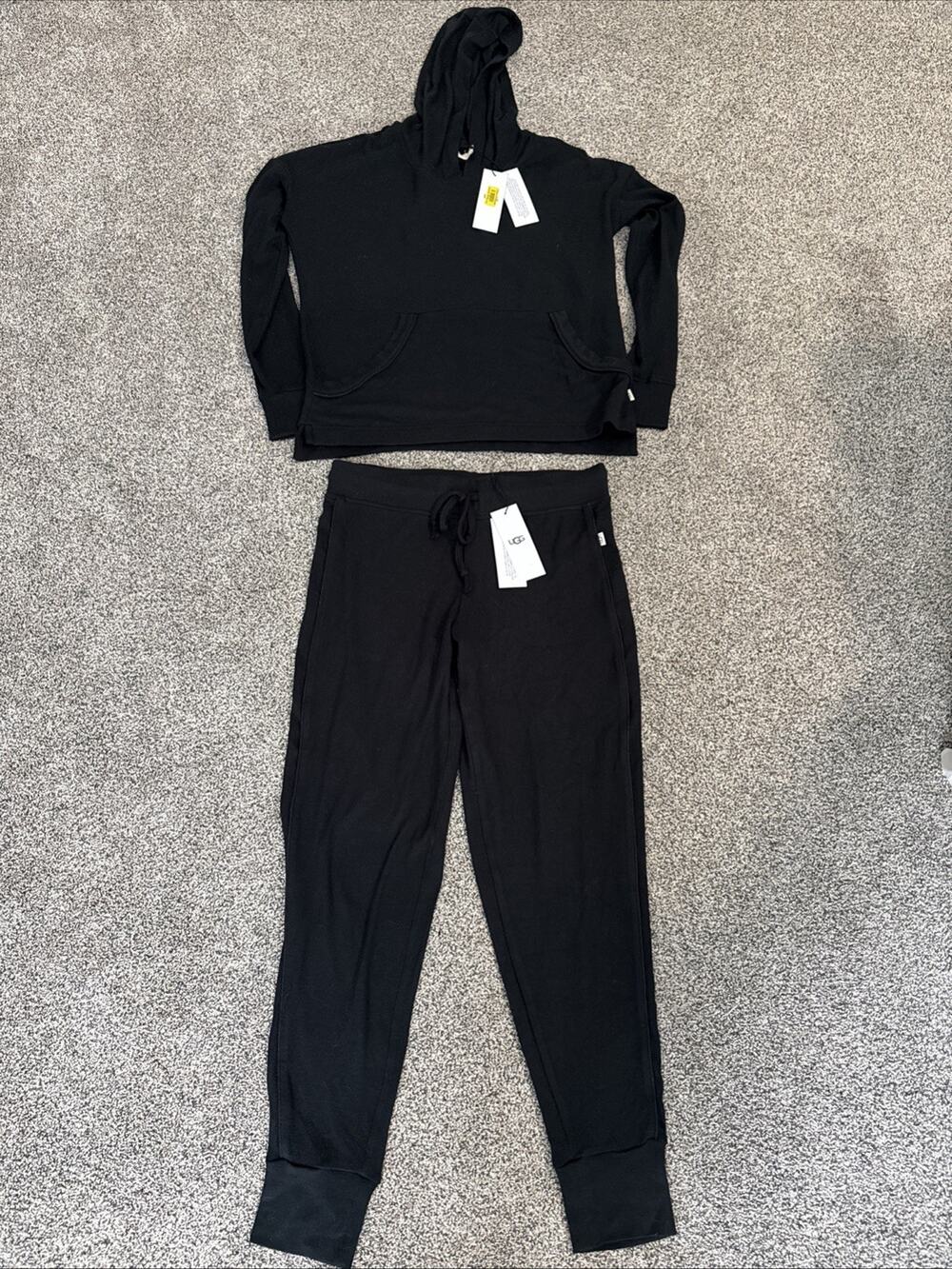 EUC UGG Women's Hoodie Jogger Pant Set ~ Black Size S